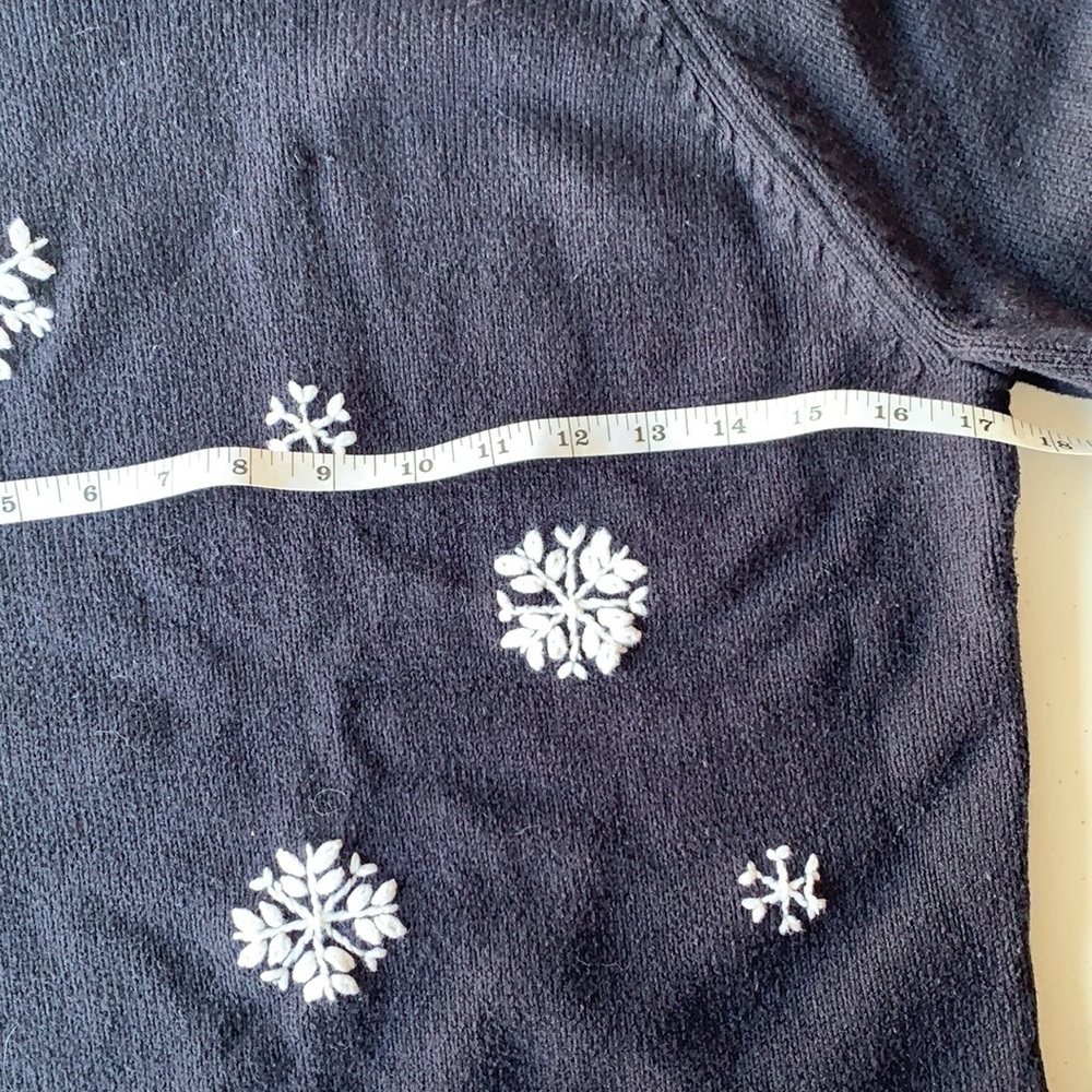 Sonoma Christmas winter sweater black with white snowflakes turtleneck S - Picture 6 of 10
